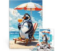 Rompecabezas para Adolescentes 2000 Piezas El pingüino se Sienta en la Playa Montaje de Patrones Grandes Regalos y Juguetes 70x100cm