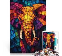 Rompecabezas para Adolescentes 2000 Piezas Elefante de vidrieras Juguete Educativo para aliviar el estrés Buen Regalo 70x100cm