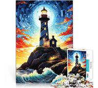 Rompecabezas para Adolescentes 2000 Piezas Faro en una Costa rocosa Difícil Difícil Actividades Divertidas en casa, Regalos de cumpleaños, Regalos de Viaje, 70x100cm