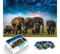 Rompecabezas para Adolescentes 2000 Piezas Fauna Africana Elefante Juguetes de Juego desafiantes Cumpleaños 70x100cm