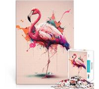 Rompecabezas para Adolescentes 2000 Piezas Flamenco Rosa en Acuarela Acertijo para con Piezas de Formas aleatorias Que se entrelazan Completamente 70x100cm