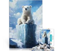 Rompecabezas para Adolescentes 2000 Piezas Lindo Oso Polar en un Iceberg Juego desafiante Juguetes de decoración del hogar 70x100cm
