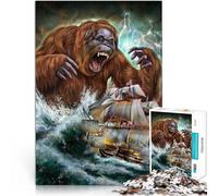 Rompecabezas para Adolescentes 2000 Piezas Orangután Monstruo Kraken Análisis y lógica con Piezas de Formas aleatorias Que se entrelazan Completamente 70x100cm