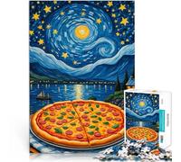 Rompecabezas para Adolescentes 2000 Piezas Pizza Noche Estrellada Juguetes de Juego para Regalo Familiar Mejorar la Memoria 70x100cm
