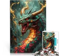 Rompecabezas para Adolescentes 2000 Piezas Retrato de dragón ardiente Juego de Preguntas con Piezas de Formas aleatorias Que se entrelazan Completamente 70x100cm