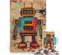 Rompecabezas para Adolescentes 2000 Piezas Robot Retro pequeño Dulce Juego de Preguntas con Piezas de Formas aleatorias Que se entrelazan Completamente 70x100cm