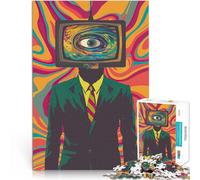 Rompecabezas para Adolescentes 2000 Piezas Televisión Antigua Retro con Aires de Weirdcore y psicodélico Difícil y desafío Buen Regalo 70x100cm