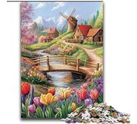 Rompecabezas para Adolescentes 2000 Piezas Tulipanes de Campo Ayuda al Cerebro a ejercitar Juguetes adictivos para Cultivar la Paciencia Decoración 70x100cm