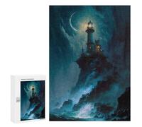 Rompecabezas para Adolescentes 300 PCS A Lighthouse in A Storm V1 Rompecabezas para Adultos Juguetes Antiestrés Arte De Pared Interacción Entre Padres E Hijos 300 PCS