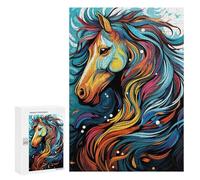 Rompecabezas para Adolescentes 300 PCS A Winter Horse Rompecabezas para Adultos Juguetes Antiestrés Arte De Pared Interacción Entre Padres E Hijos 300 PCS