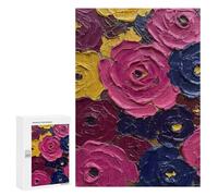 Rompecabezas para Adolescentes 300 PCS Abstract Floral Painting Rompecabezas para Adultos Juego Práctico Decoración De Pared Cumpleaños Y Navidad 300 PCS