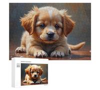 Rompecabezas para Adolescentes 300 PCS Adorable Golden Retriever Puppy Rompecabezas para Adultos Juego Familiar Regalo De Cumpleaños Interacción Entre Padres E Hijos 300 PCS