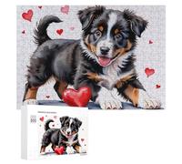 Rompecabezas para Adolescentes 300 PCS Adorable Puppy with Hearts Rompecabezas para Adultos Juegos Familiares Análisis Y Lógica Actividades Divertidas En Casa 300 PCS