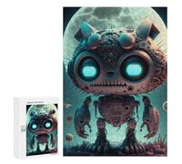 Rompecabezas para Adolescentes 300 PCS Alien Robot with Big Eyes Rompecabezas para Adultos Juegos Relajantes Desafío Difícil Desafío Educativo 300 PCS