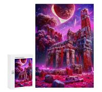 Rompecabezas para Adolescentes 300 PCS Alien Ruins A Cosmic Fantasy Rompecabezas para Adultos Juego Familiar Regalo De Cumpleaños Interacción Entre Padres E Hijos 300 PCS