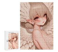 Rompecabezas para Adolescentes 300 PCS Angel Girl with White Wings Anime Girl Rompecabezas para Adultos Juego De Ingenio Alivia El Estrés Regalos Y Actividades Únicas para Cumpleaños 300 PCS