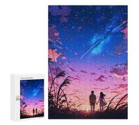 Rompecabezas para Adolescentes 300 PCS Anime Sunset Couple Rompecabezas para Adultos Juegos Relajantes Desafío Difícil Desafío Educativo 300 PCS