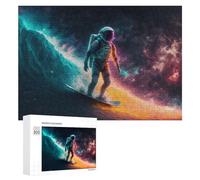 Rompecabezas para Adolescentes 300 PCS Astronaut Surfing in Space -10 Rompecabezas para Adultos Juegos Relajantes Corte De Precisión Juego Desafiante Regalos 300 PCS
