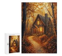Rompecabezas para Adolescentes 300 PCS Autumn Cottage Rompecabezas para Adultos Juegos Relajantes Pero Divertidos Y Humorísticos 300 PCS