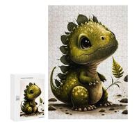 Rompecabezas para Adolescentes 300 PCS Baby Dinosaur with Ferns Rompecabezas para Adultos Juegos Relajantes Pero Divertidos Y Humorísticos 300 PCS