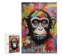 Rompecabezas para Adolescentes 300 PCS Banksy Graffiti Ape Monkey Rompecabezas para Adultos Juegos Relajantes Decoración Perfecta Regalos De Cumpleaños Y Únicos 300 PCS