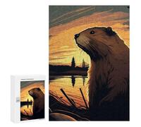 Rompecabezas para Adolescentes 300 PCS Beaver Sunset Rompecabezas para Adolescentes Juegos Relajantes Regalos para Mujeres Actividades Divertidas En Casa 300 PCS