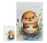 Rompecabezas para Adolescentes 300 PCS Beaver Watercolor Cute Rompecabezas para Adolescentes Juegos Relajantes Regalos para Mujeres Actividades Divertidas En Casa 300 PCS