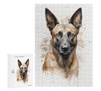 Rompecabezas para Adolescentes 300 PCS Belgian Malinois Portrait Rompecabezas para Adultos Juegos Relajantes Pero Divertidos Y Humorísticos 300 PCS