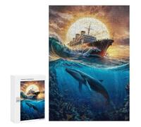 Rompecabezas para Adolescentes 300 PCS Beneath The Crimson Sky Rompecabezas para Adultos Juguetes Antiestrés Arte De Pared Interacción Entre Padres E Hijos 300 PCS