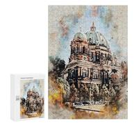Rompecabezas para Adolescentes 300 PCS Berlin Germany Watercolor Rompecabezas De Juguete Decoración De Pared Decoración del Hogar Cumpleaños Y Navidad 300 PCS
