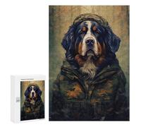 Rompecabezas para Adolescentes 300 PCS Bernese Mountain Dog Camo Rompecabezas para Adultos Juguetes DIY Arte De Pared Oferta como Regalos para Toda La Familia 300 PCS
