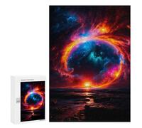 Rompecabezas para Adolescentes 300 PCS Black Hole on The Beach Rompecabezas para Adultos Juego De Ingenio Decoración del Hogar Regalos para Reducir El Estrés 300 PCS