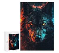 Rompecabezas para Adolescentes 300 PCS Black Wolf Unleashed Rompecabezas para Adultos Juego Práctico Decoración De Pared Cumpleaños Y Navidad 300 PCS