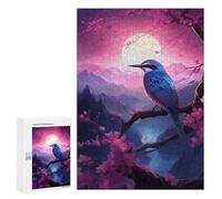 Rompecabezas para Adolescentes 300 PCS Blue Bird in Cherry Blosso Rompecabezas para Adultos Juguetes Antiestrés para La Diversión Familiar Interacción Entre Padres E Hijos 300 PCS