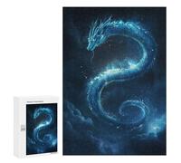 Rompecabezas para Adolescentes 300 PCS Blue Dragon in The Clouds Rompecabezas para Adultos Juguetes Antiestrés Arte De Pared Interacción Entre Padres E Hijos 300 PCS