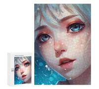 Rompecabezas para Adolescentes 300 PCS Blue-Eyed Dream Portrait Rompecabezas para Adultos Juegos Relajantes Desafío Difícil Desafío Educativo 300 PCS