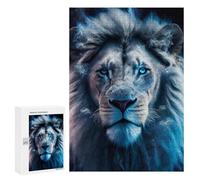 Rompecabezas para Adolescentes 300 PCS Blue-Eyed Lion Majesty -2 Rompecabezas para Adultos Juego Práctico Que Mejora La Memoria Actividades Divertidas En Casa 300 PCS