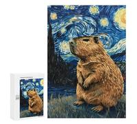 Rompecabezas para Adolescentes 300 PCS Capybara Starry Night Rompecabezas para Adultos Juegos Relajantes Decoración Perfecta Regalos De Cumpleaños Y Únicos 300 PCS