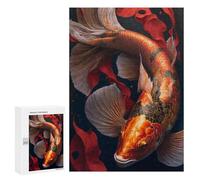 Rompecabezas para Adolescentes 300 PCS Carpe Koi Fish Rompecabezas para Adultos Juegos Relajantes Desafío Difícil Actividades Divertidas En Casa 300 PCS