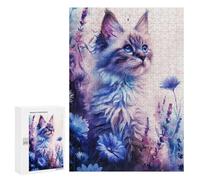 Rompecabezas para Adolescentes 300 PCS Cat Flower Animal Rompecabezas para Adultos Juguetes Antiestrés para La Diversión Familiar Interacción Entre Padres E Hijos 300 PCS