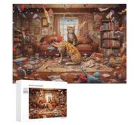 Rompecabezas para Adolescentes 300 PCS Chaos Cats Whiskered Misfits in A Messy Mansion Rompecabezas para Adultos Juguetes De Bricolaje Desafío Difícil Cumpleaños 300 PCS