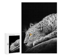 Rompecabezas para Adolescentes 300 PCS Cheetah Leopard Fractal Rompecabezas para Adultos Juego De Ingenio Decoración del Hogar Regalos para Reducir El Estrés 300 PCS
