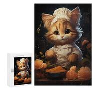 Rompecabezas para Adolescentes 300 PCS Chef Cook Kitten Rompecabezas para Adultos Juegos De Relajación Ensamblaje De Patrones Interacción Entre Padres E Hijos 300 PCS