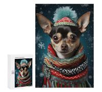 Rompecabezas para Adolescentes 300 PCS Chihuahua Portrait Art Rompecabezas para Adultos Juegos Relajantes Desafío Difícil Desafío Educativo 300 PCS