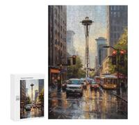 Rompecabezas para Adolescentes 300 PCS City of Coffee Seattle USA Rompecabezas Juegos Relajantes Decoración del Hogar Regalos Y Cumpleaños Únicos 300 PCS