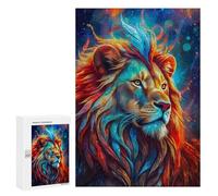 Rompecabezas para Adolescentes 300 PCS Close Up of Mystic Lion Rompecabezas Juguetes Antiestrés Corte De Precisión Interacción Entre Padres E Hijos 300 PCS