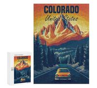 Rompecabezas para Adolescentes 300 PCS Colorado Mountain Road Trip Rompecabezas Juguetes Antiestrés Corte De Precisión Interacción Entre Padres E Hijos 300 PCS