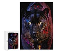 Rompecabezas para Adolescentes 300 PCS Colorful Black Tiger Rompecabezas para Adultos Juego De Ingenio Decoración del Hogar Regalos para Reducir El Estrés 300 PCS