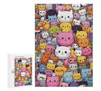 Rompecabezas para Adolescentes 300 PCS Colorful Cat Collage Rompecabezas para Adultos Juego Familiar Regalo De Cumpleaños Interacción Entre Padres E Hijos 300 PCS