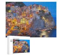 Rompecabezas para Adolescentes 300 PCS Colorful Coastal Village at Sunset Rompecabezas para Adultos Juego Familiar Regalo De Cumpleaños Interacción Entre Padres E Hijos 300 PCS